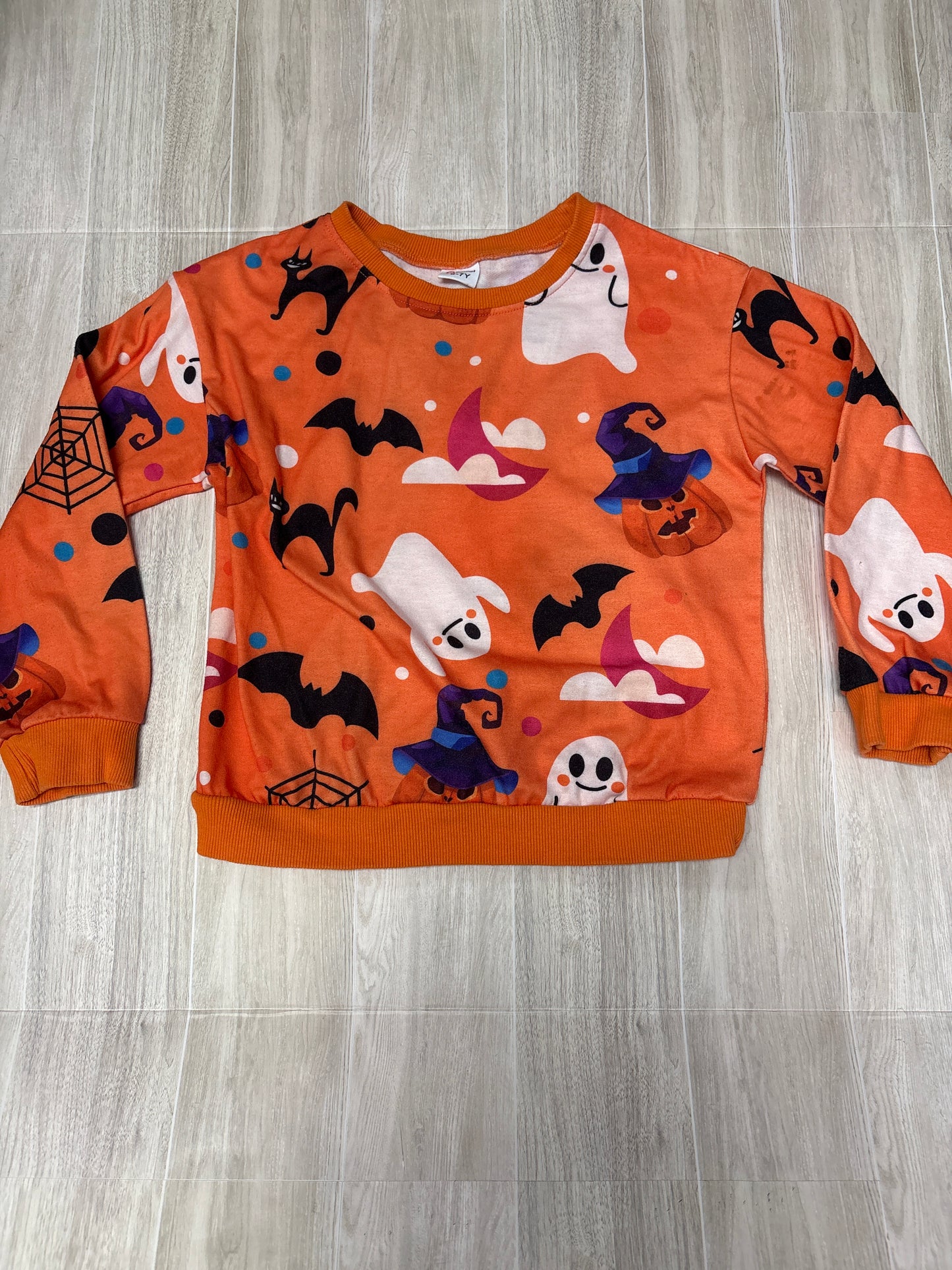 6/7 Orange Halloween Printed Crewneck - Blemish