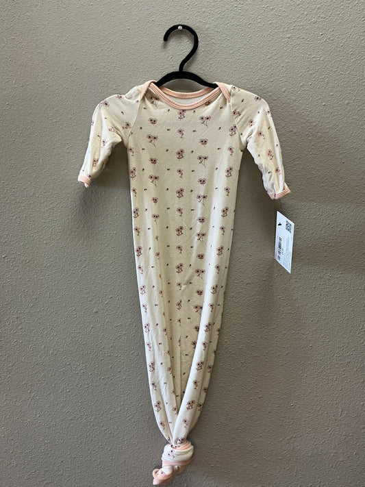 Newborn Baby Sprouts Floral Knotted Gown