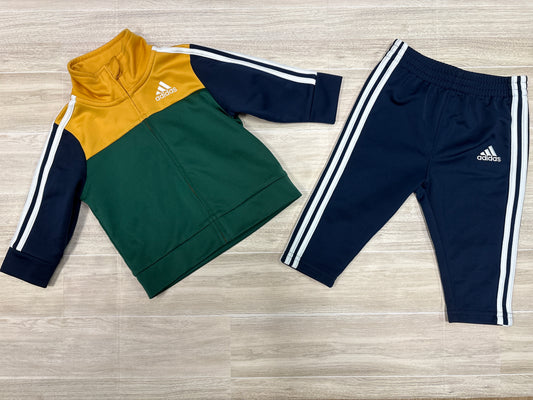 6m Adidas Colorblock Track Suit - Navy/Green/Gold