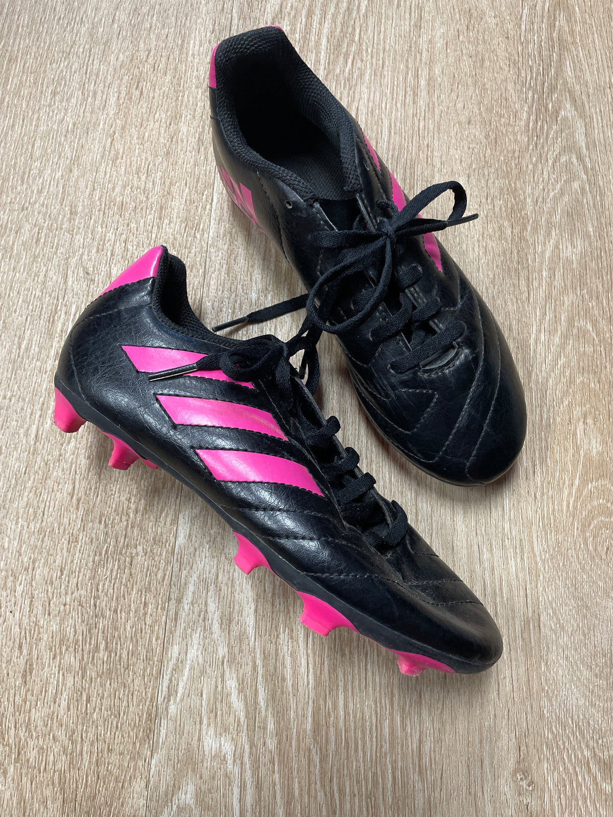 3Y Pink/Black Adidas Cleats