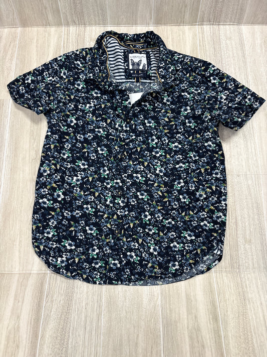5/6 Navy Multi Floral Button Up Collared Tee