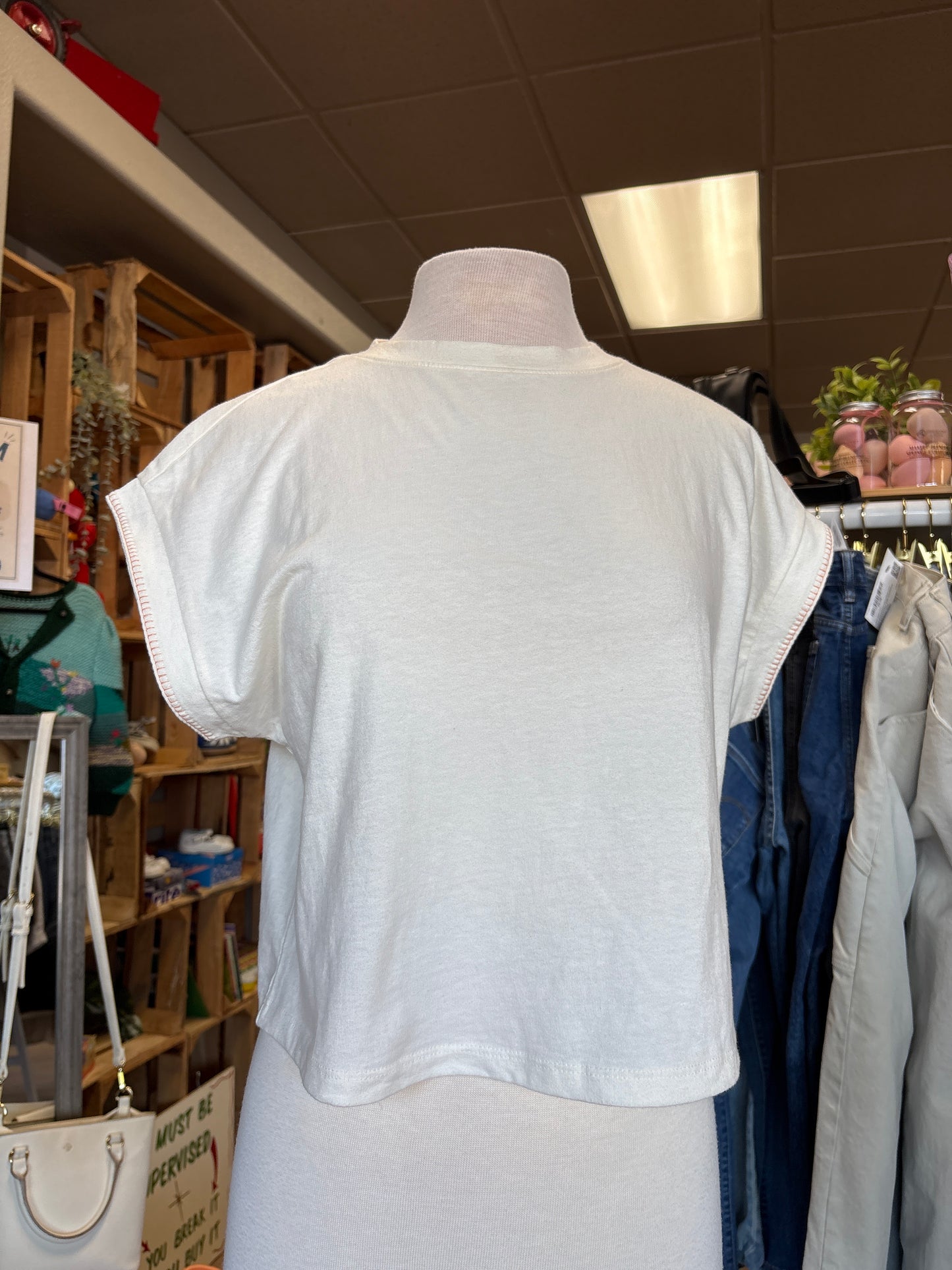NWT Womens XS Cream Oversized Top