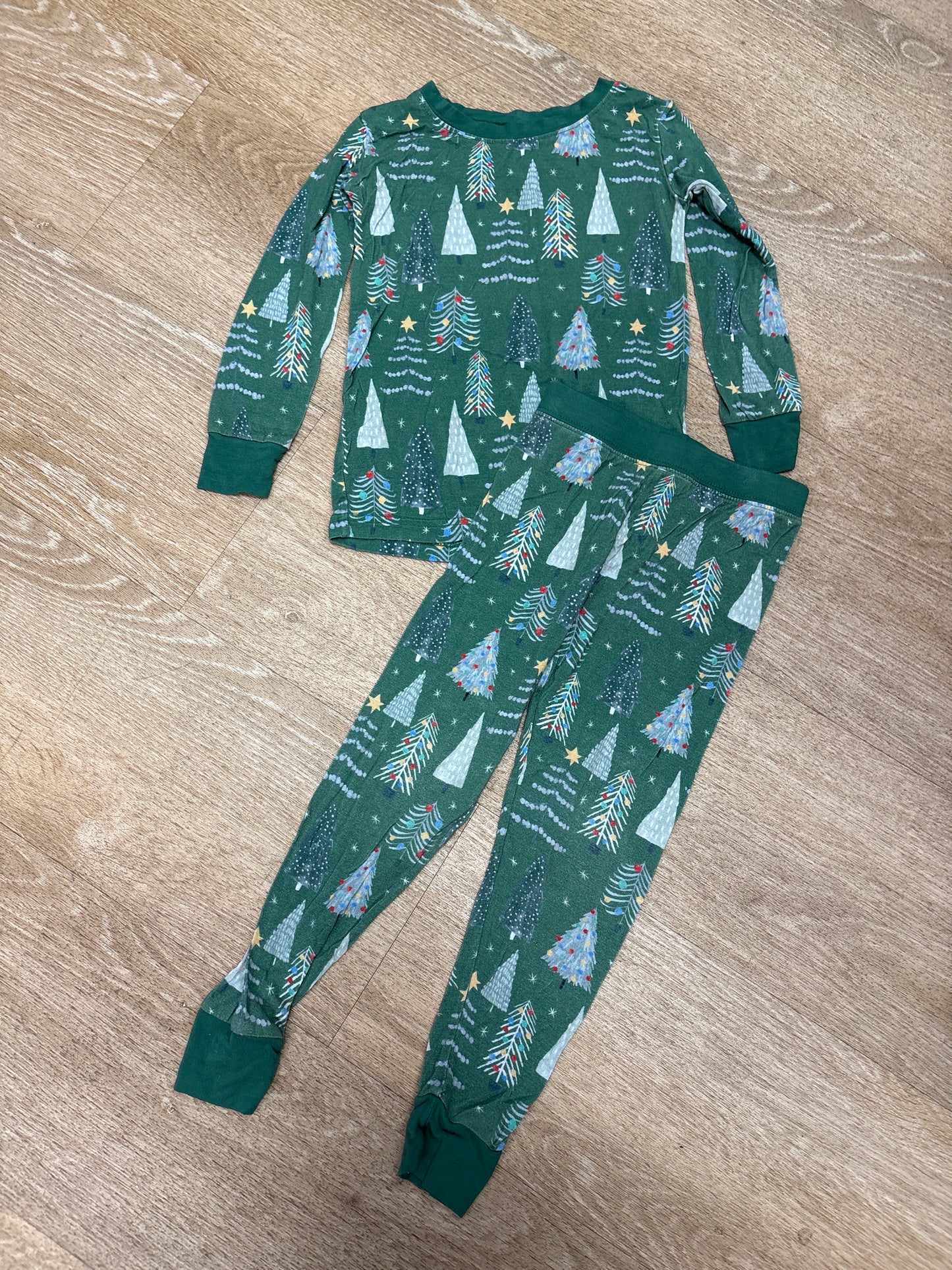 2T Little Sleepies Green Holiday Tree Pajama Set