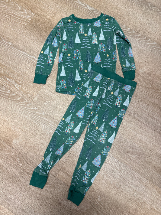 2T Little Sleepies Green Holiday Tree Pajama Set