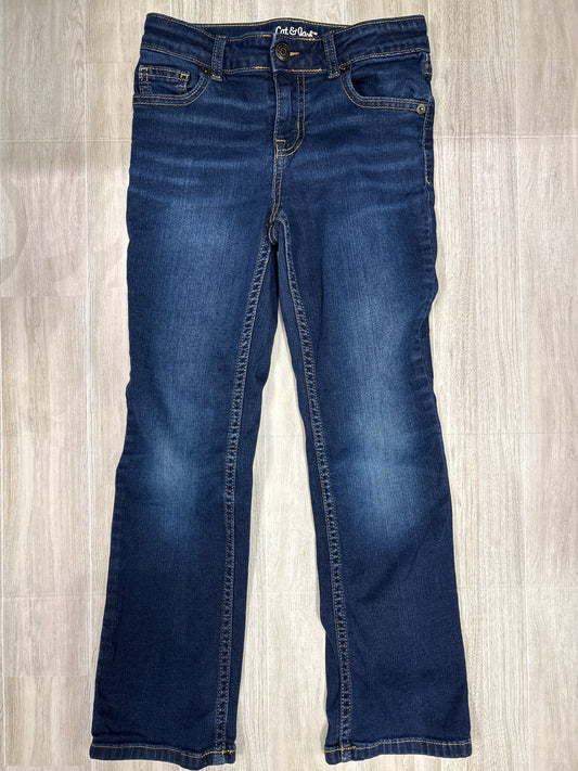 8 Dark Wash Straight Leg Denim Pants