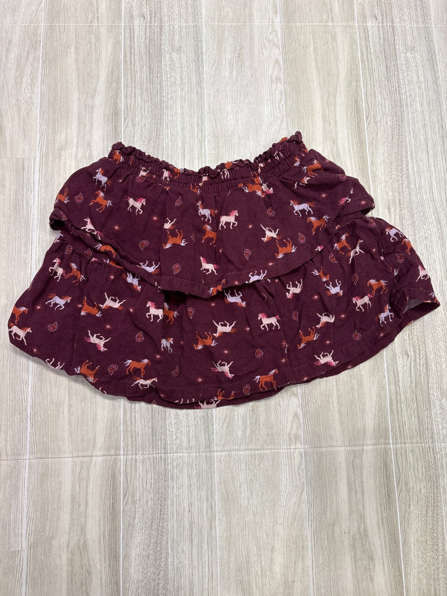 5T Maroon Horse Twirl Skirt