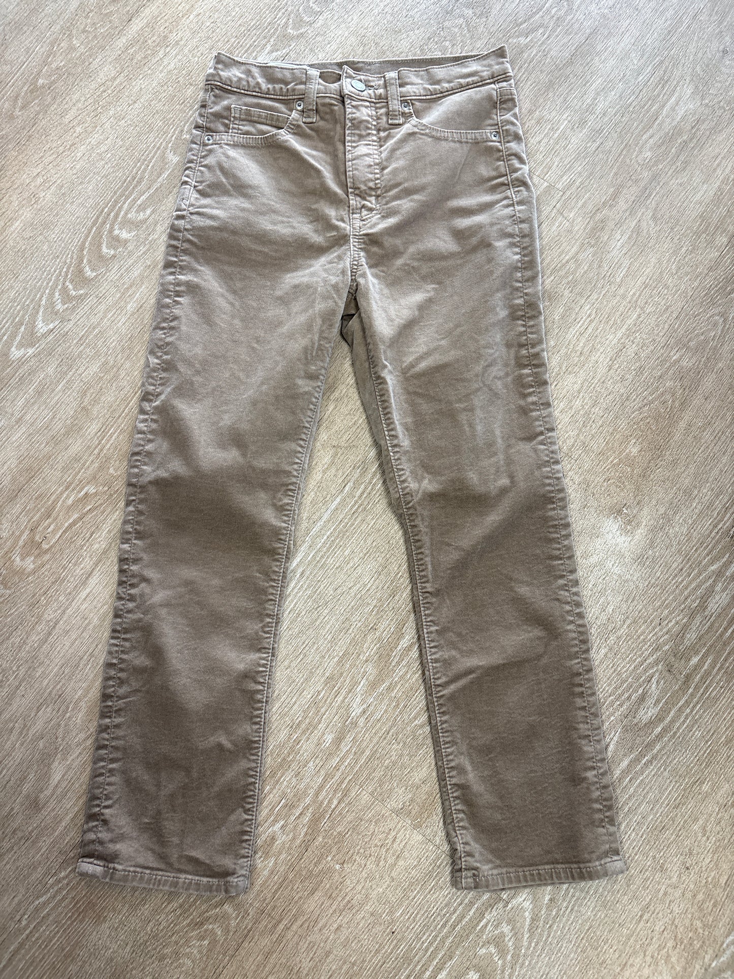 Womens 26/2 GAP Tan Velour Vintage Slim High Rise