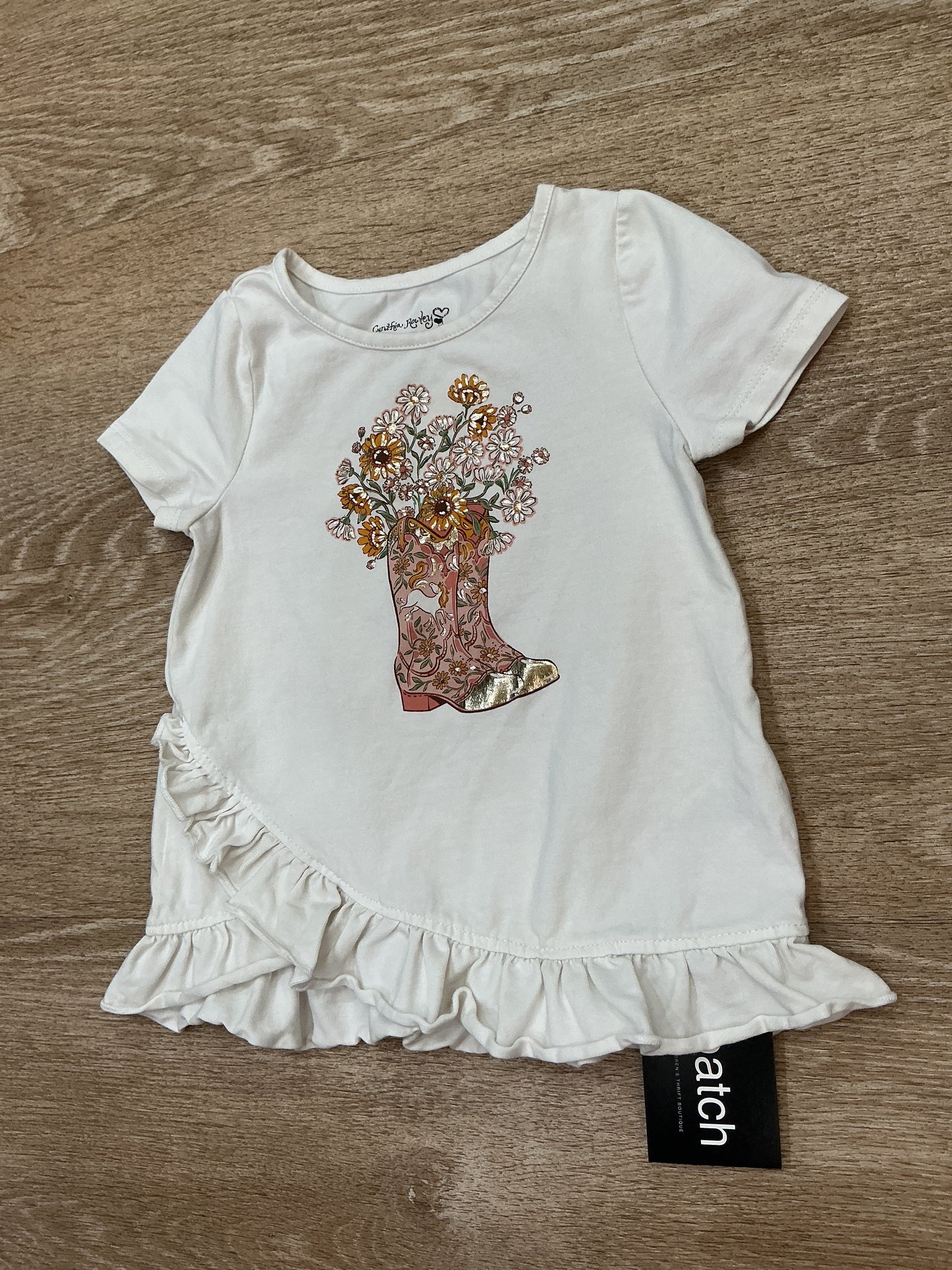 2T Gold Leaf Western Boot Graphic Tee