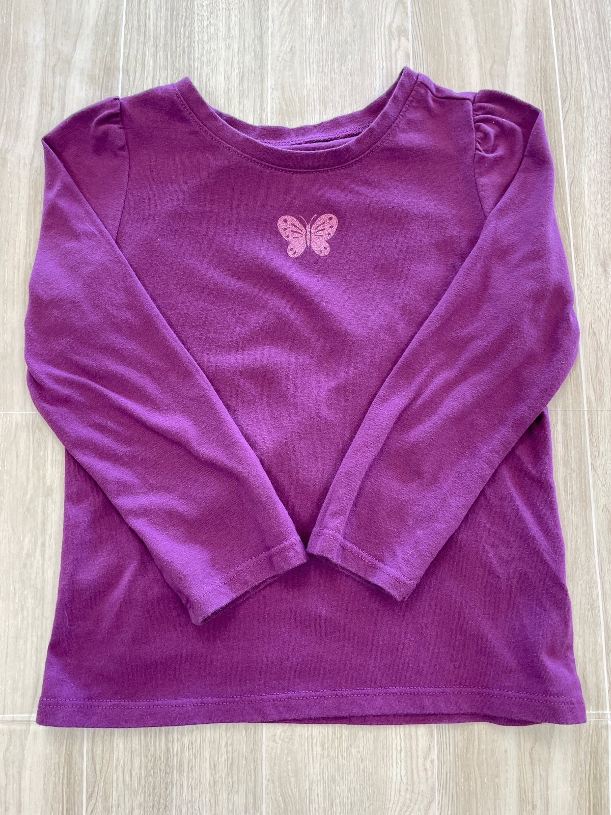 3T Purple Butterfly Long Sleeve