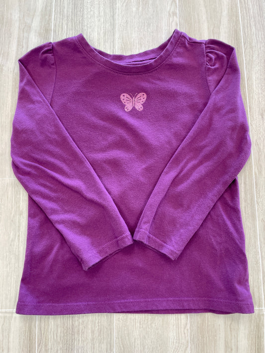 3T Purple Butterfly Long Sleeve