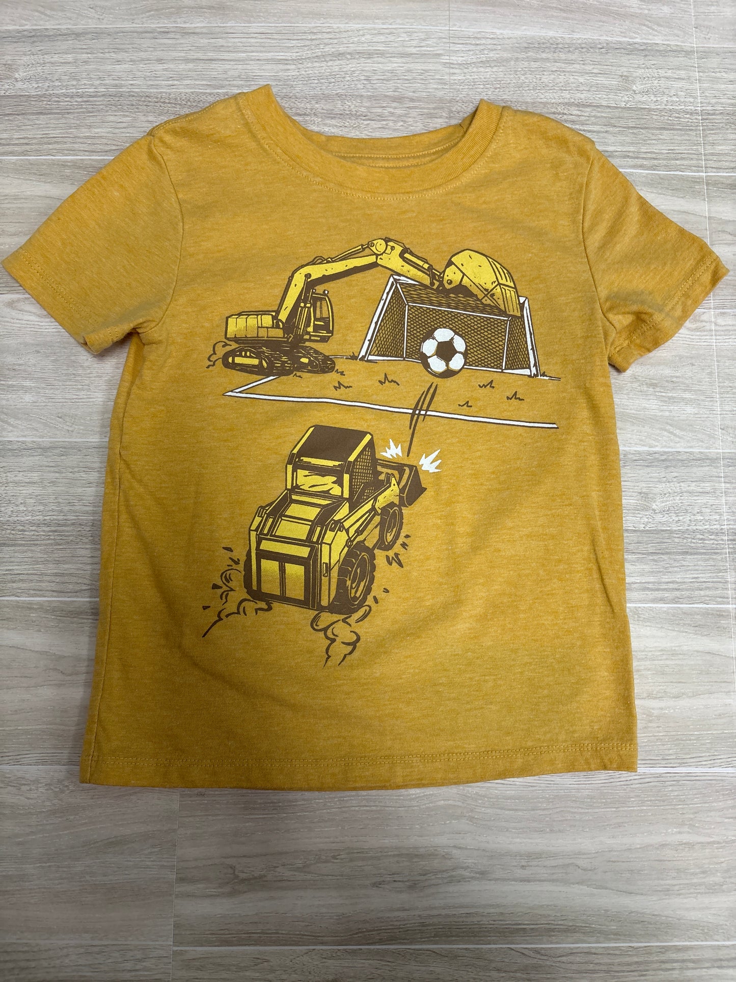 4T Mustard Tractor Soccer Tee