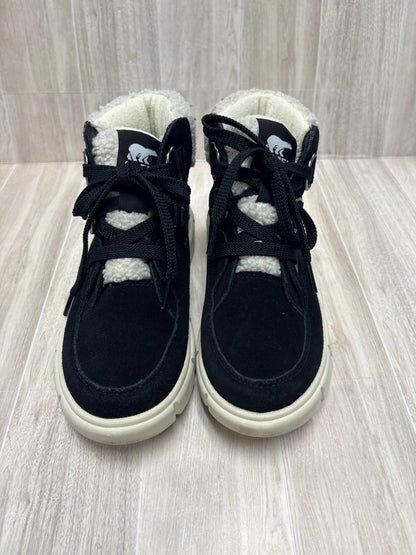 Womens 5 Sorel Black Fur Snow Boots