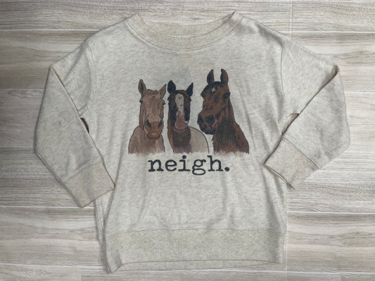 3T Neigh. Beige Horse Crewneck