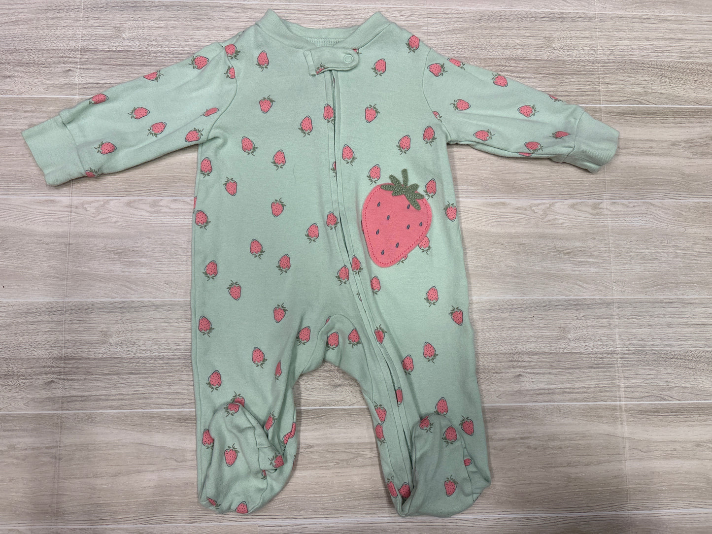 3m Sage Strawberry Footie Pajama