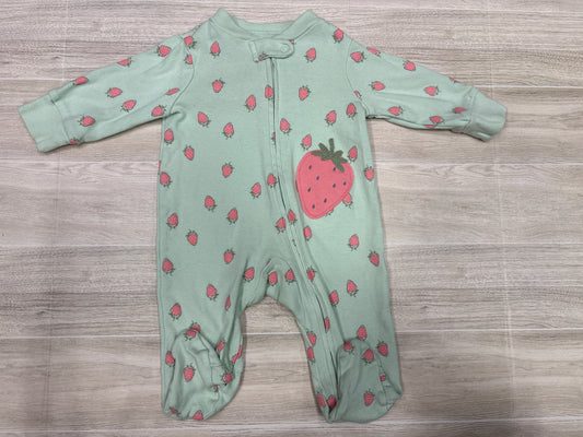 3m Sage Strawberry Footie Pajama