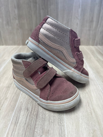 8c Vans Mid Rise Velcro Sneakers Pink/Rose Gold