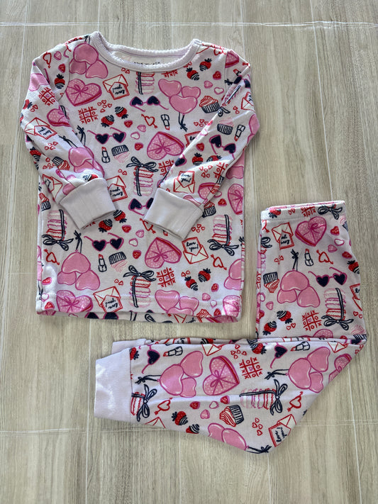 18-24m Janie + Jack Valentines Printed 2 Piece Pajama Set