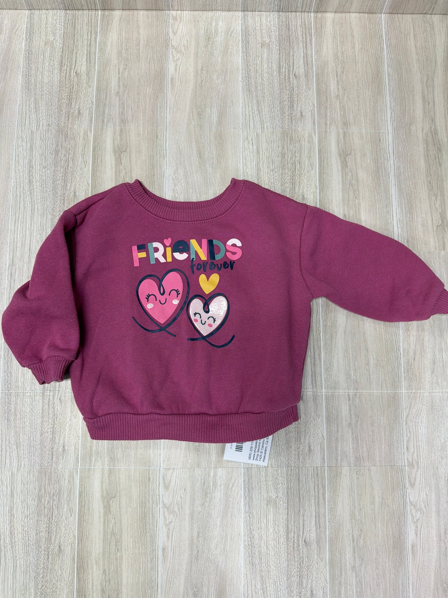 6-9m Friends Forever Mauve Crewneck