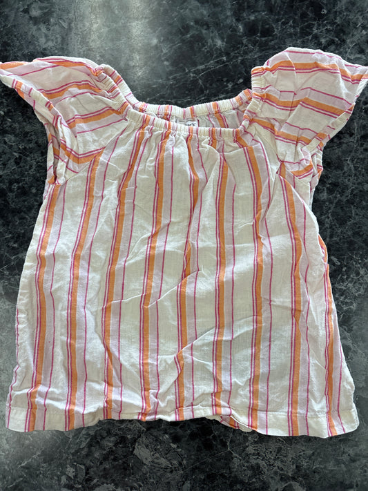 3T Pink/Orange Striped Blouse