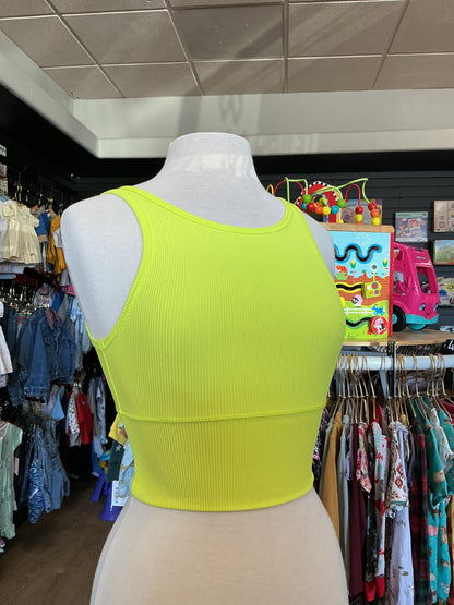 Womens 4 Lululemon Lime Ribbed Brami Top