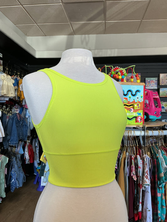 Womens 4 Lululemon Lime Ribbed Brami Top