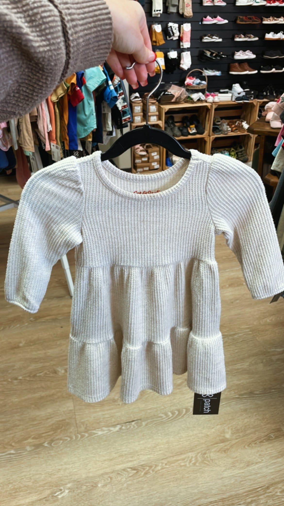 12m Waffle Knit Dress with Bloomer Set