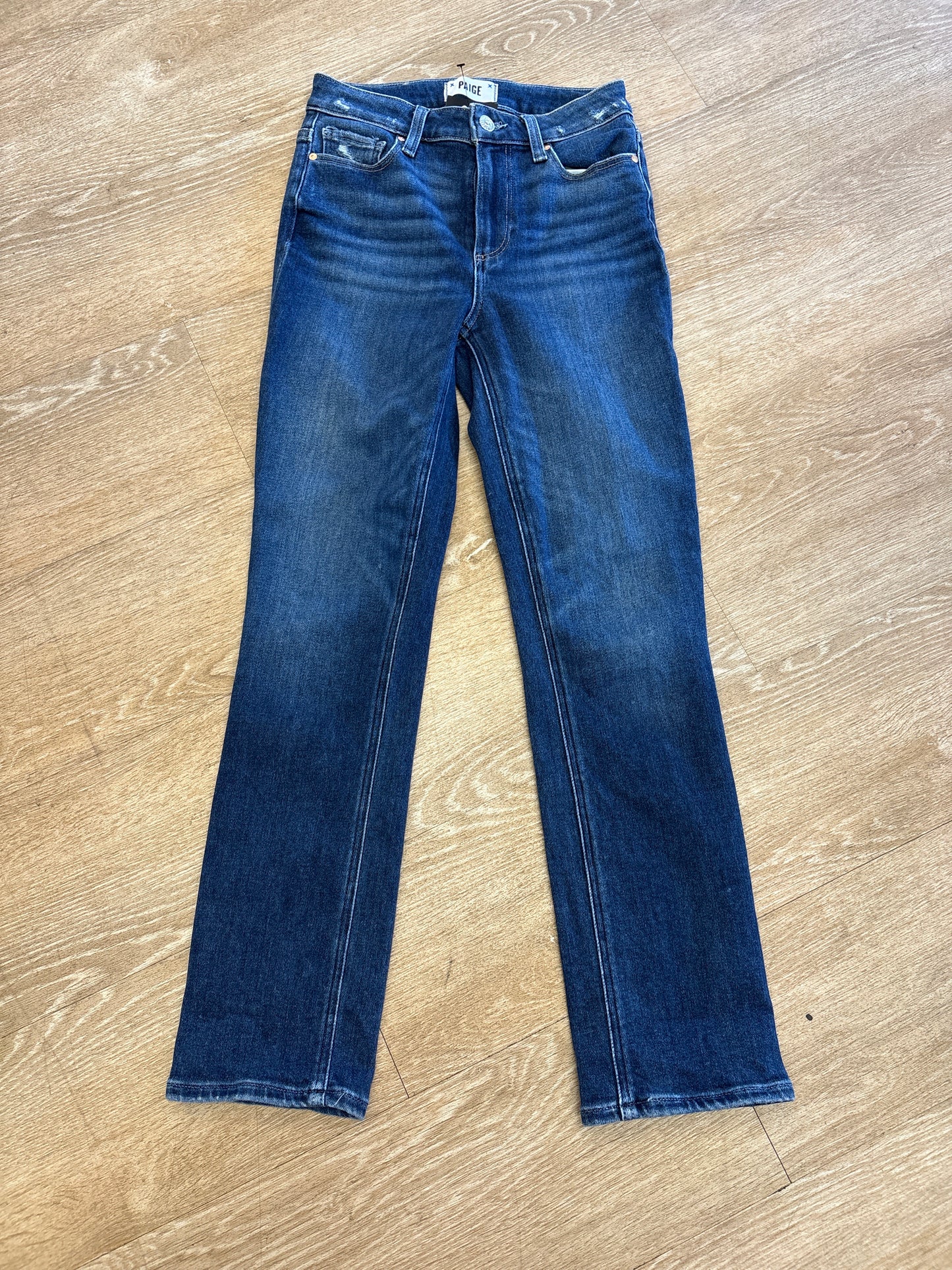 Womens 25 Paige Denim Medium Wash Straight Leg Pants