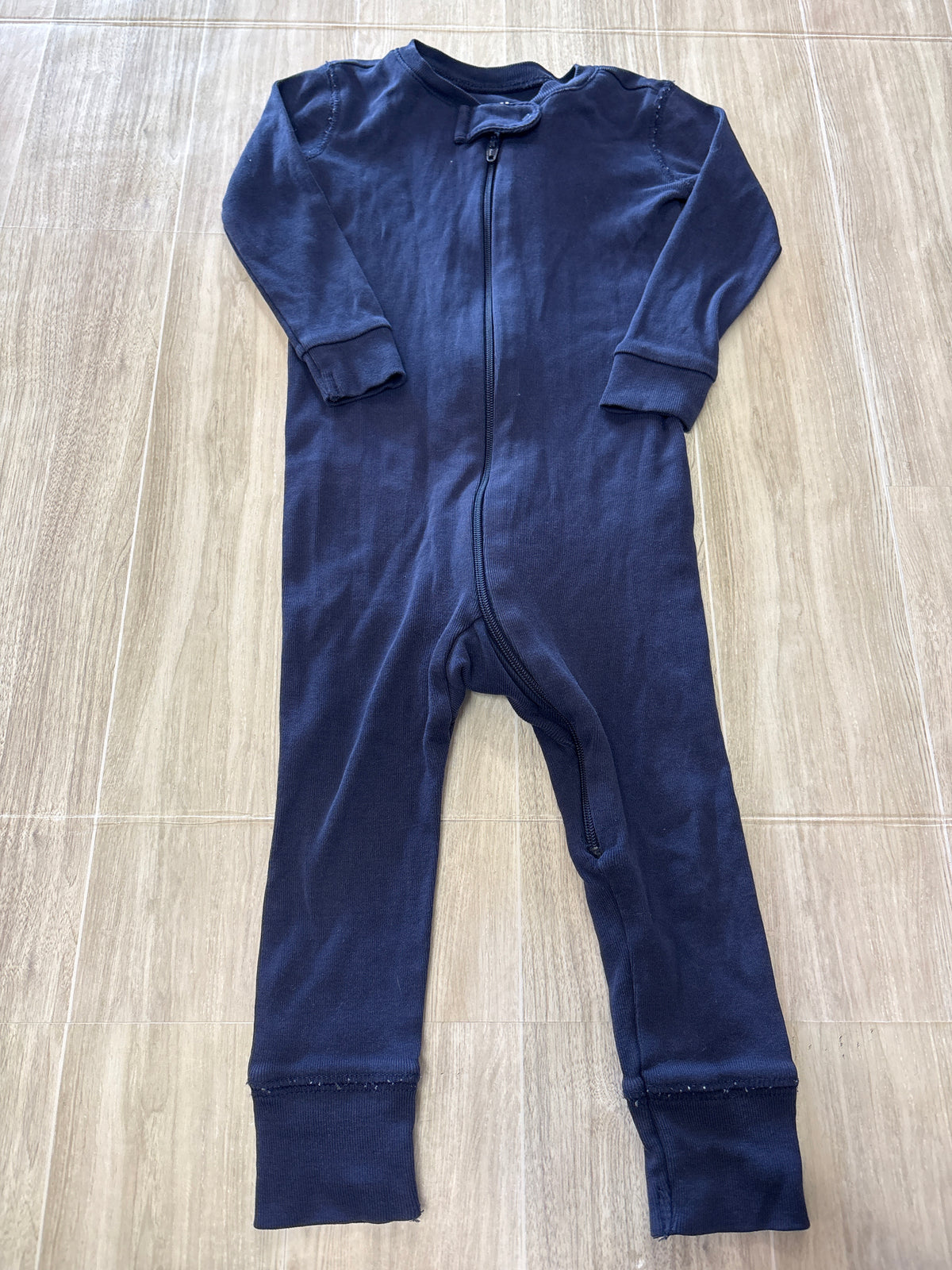 9-12m Navy Primary Zip Up Pajama Romper - Blemish