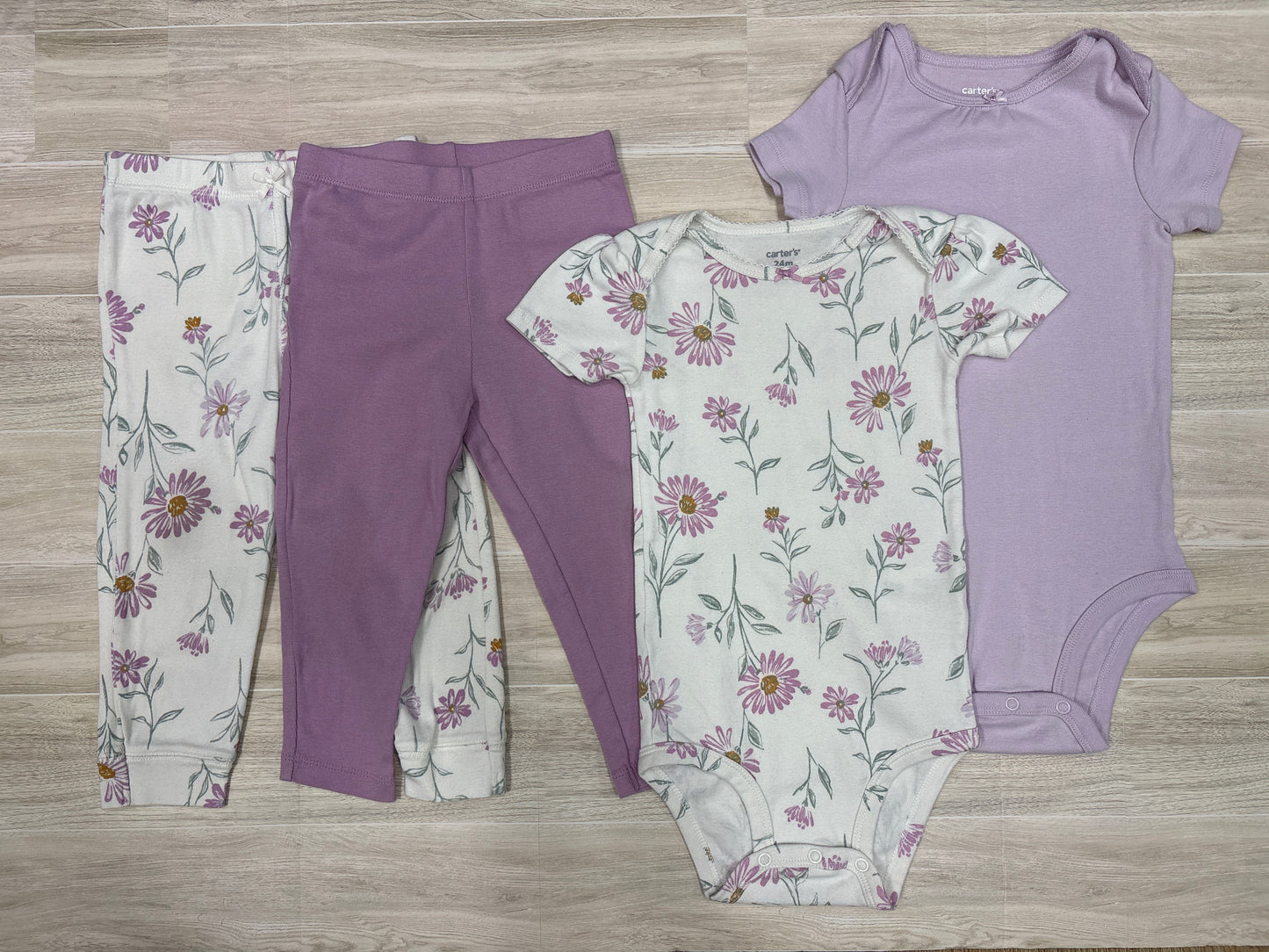 24m Purple Floral 4 Piece Set