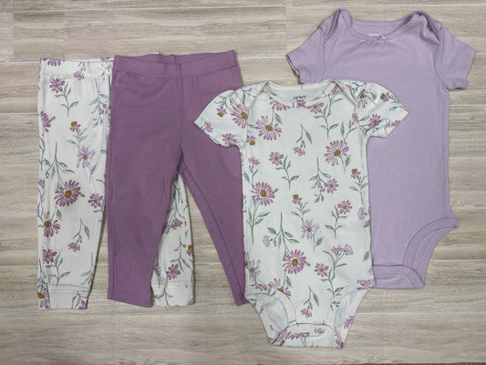24m Purple Floral 4 Piece Set