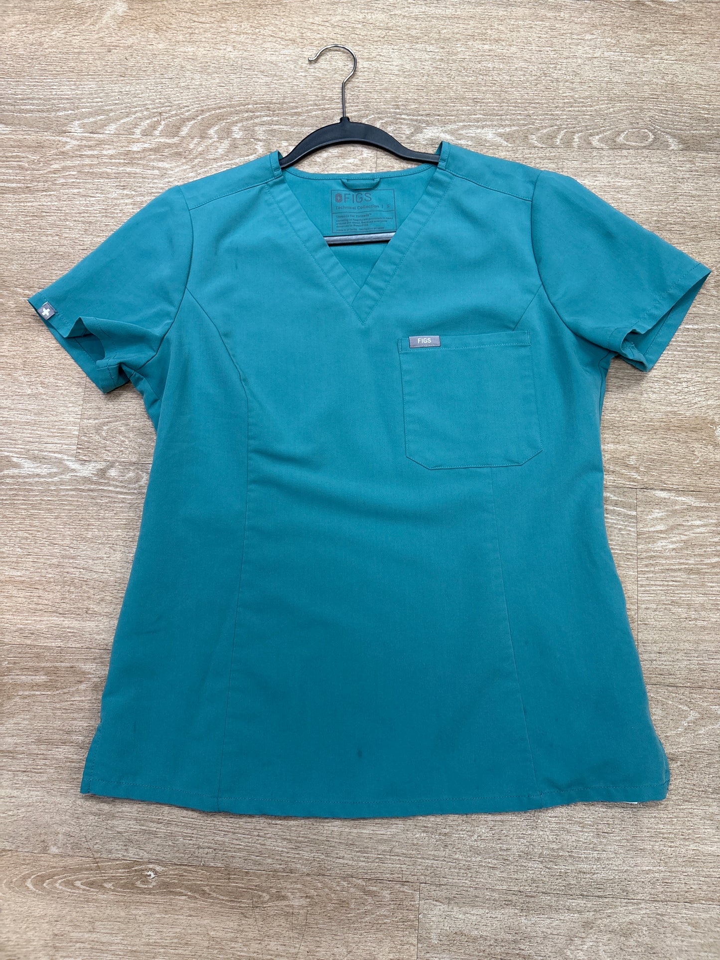 Womens Small FIGS Scrub - Aqua Shirt