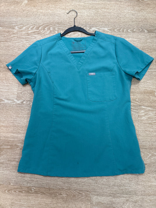 Womens Small FIGS Scrub - Aqua Shirt