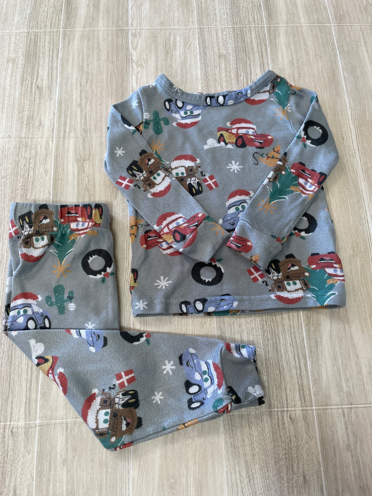 2T Grey Cars Christmas Pajama 2 Piece Set