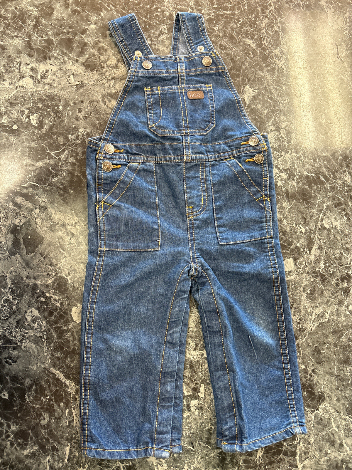 12m Dark Wash LEE Denim Overalls
