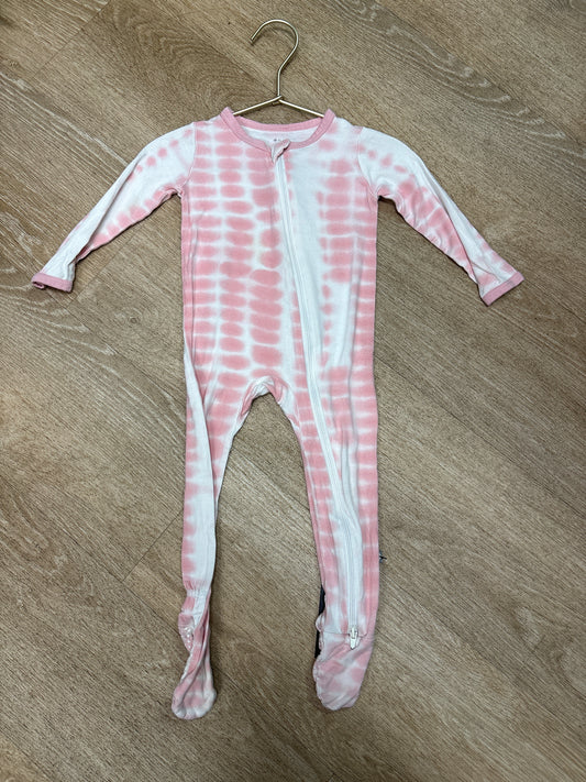 12-18m Kyte Pink Dyed Footed Pajama