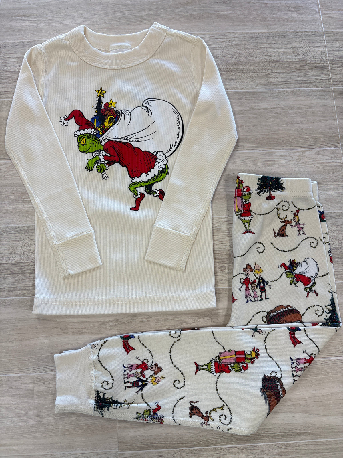 NWT Hanna Anderson 3T Grinch 2 Piece Pajama Set
