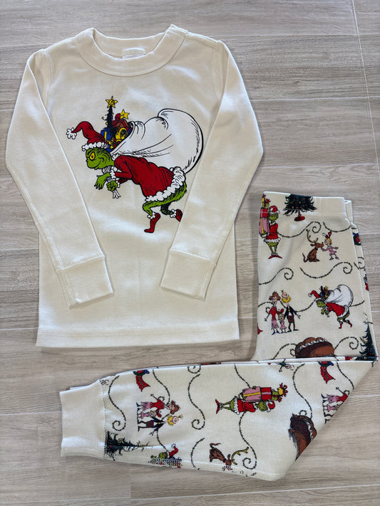 NWT Hanna Anderson 3T Grinch 2 Piece Pajama Set