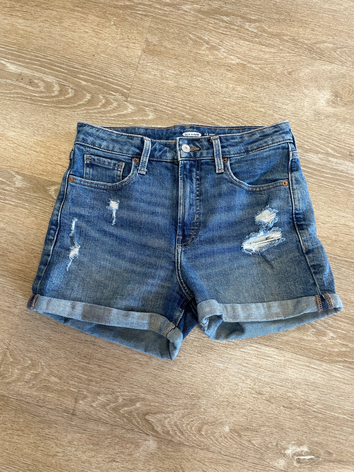 Womens 6 Denim Cuffed Shorts