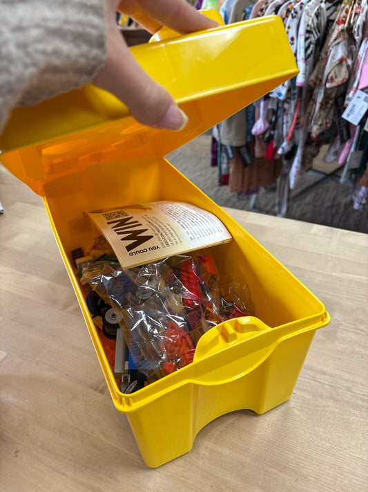 LEGO - Yellow Case with Misc Legos