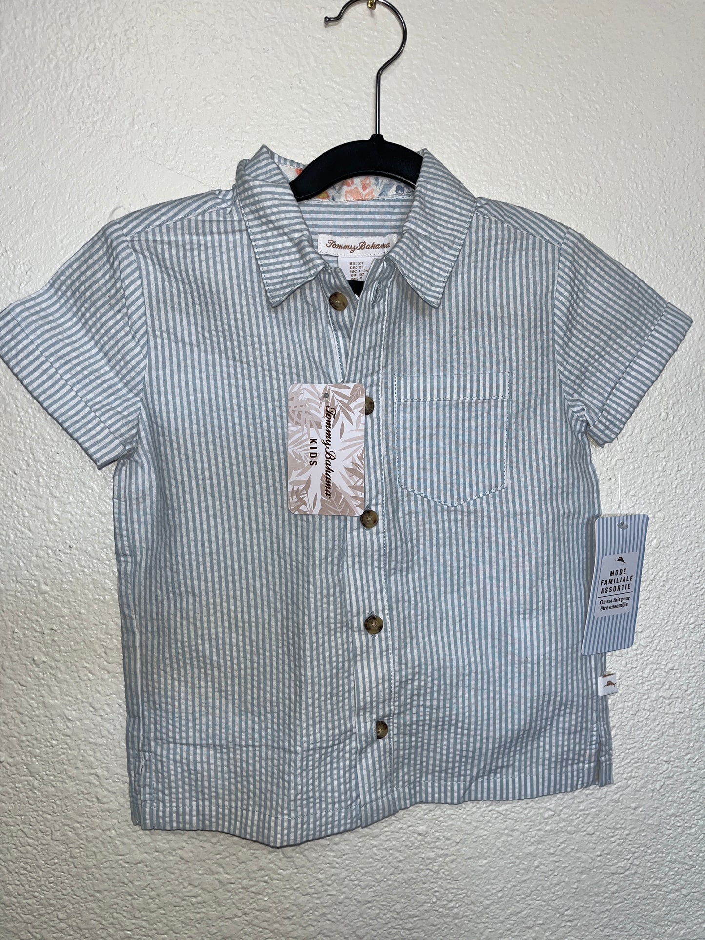 NWT 2T Tommy Bahama Pinstripe Button Up