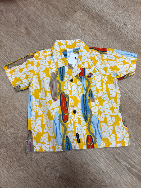 12-18m VINTAGE Old Navy Yellow Hawaiian Button Up