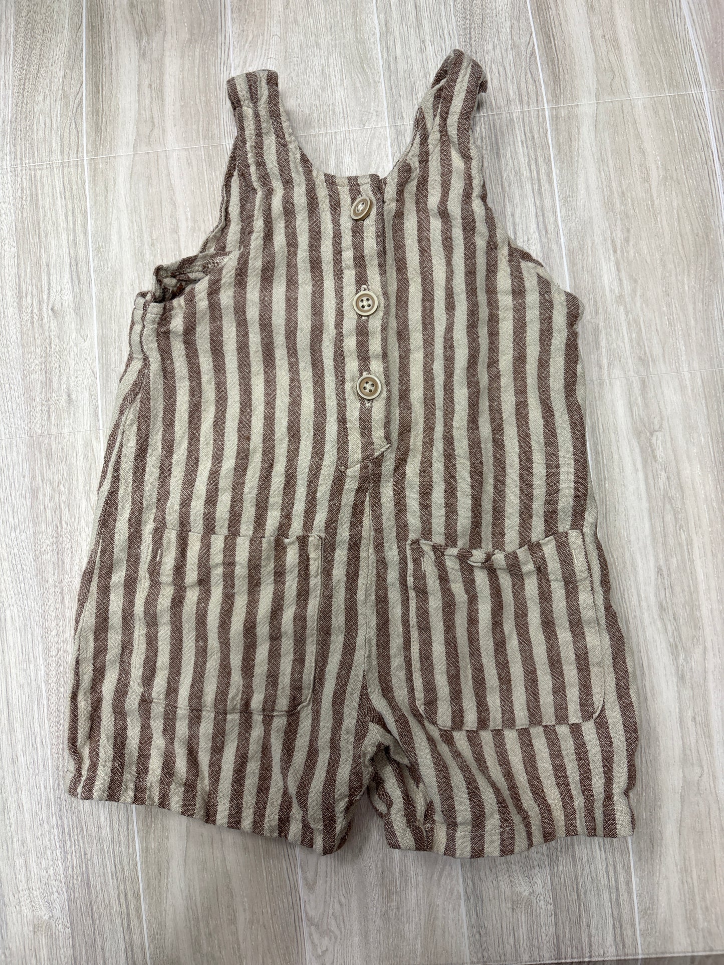 18m Zara Brown Striped Button Romper