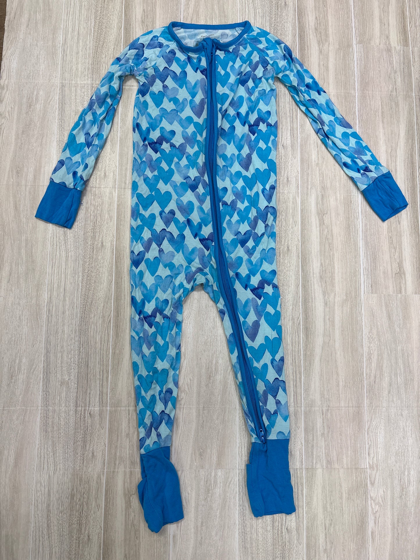 18-24m Little Sleepies Blue Hearts Zip Up Romper