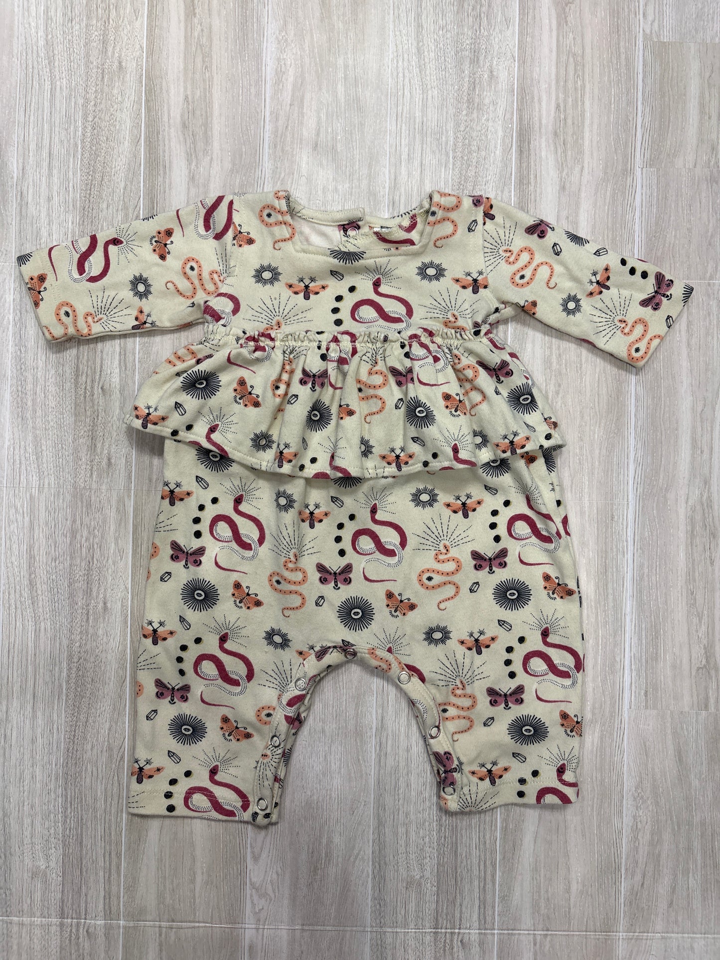 3-6m Kate Quinn Mystic Ruffle Long Sleeve Jumpsuit