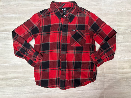 6 Volcom Red/Black Plaid Flannel