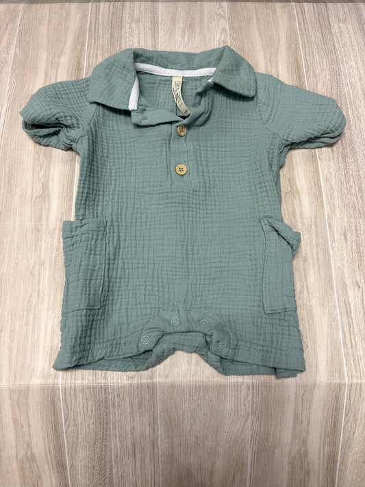 6-9m Blue Gauze Shortie Romper