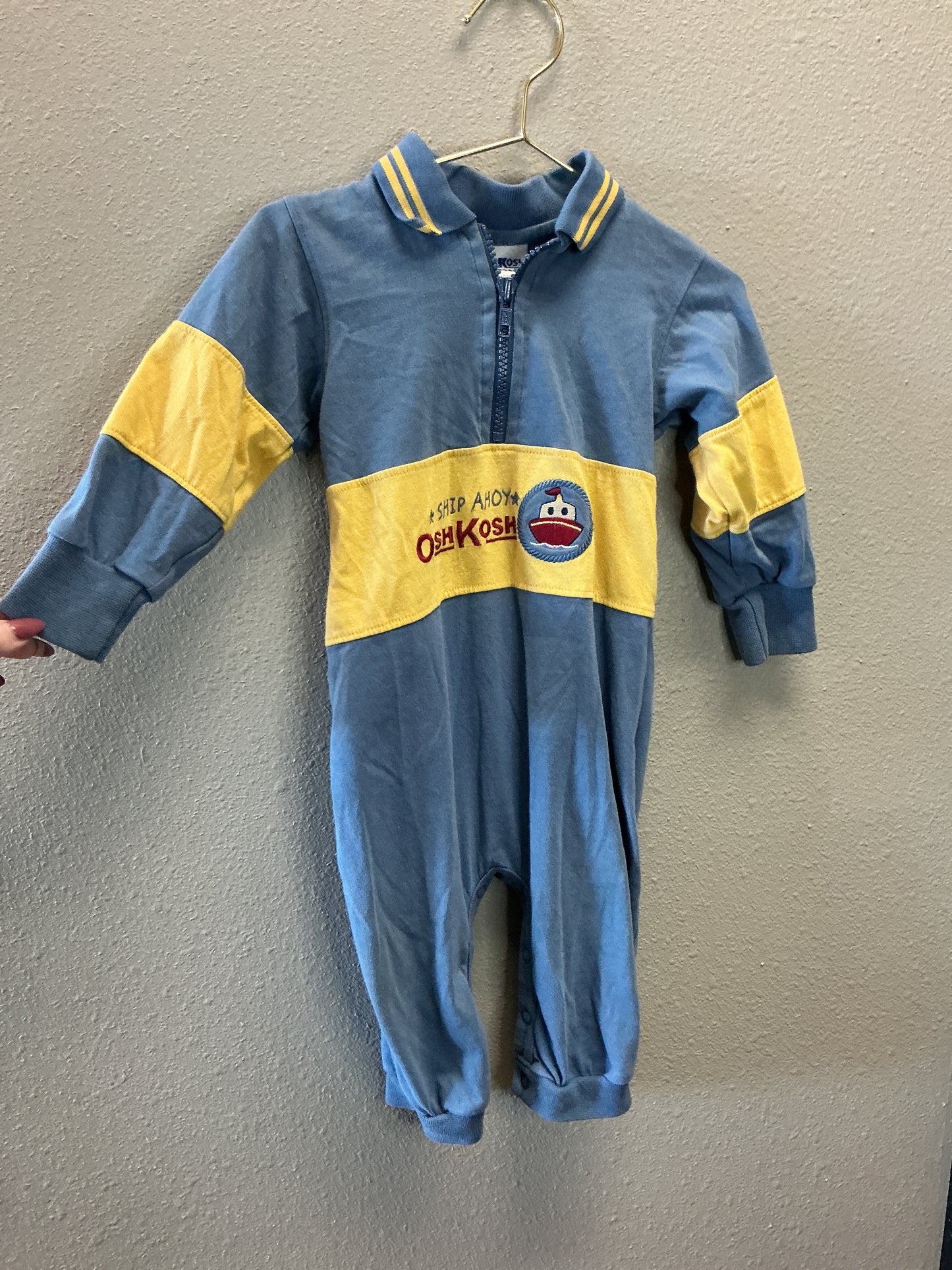 12m Vintage Oshkosh Ship Romper