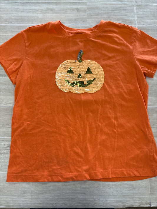 10/12 Orange Sequin Pumpkin Graphic Tee
