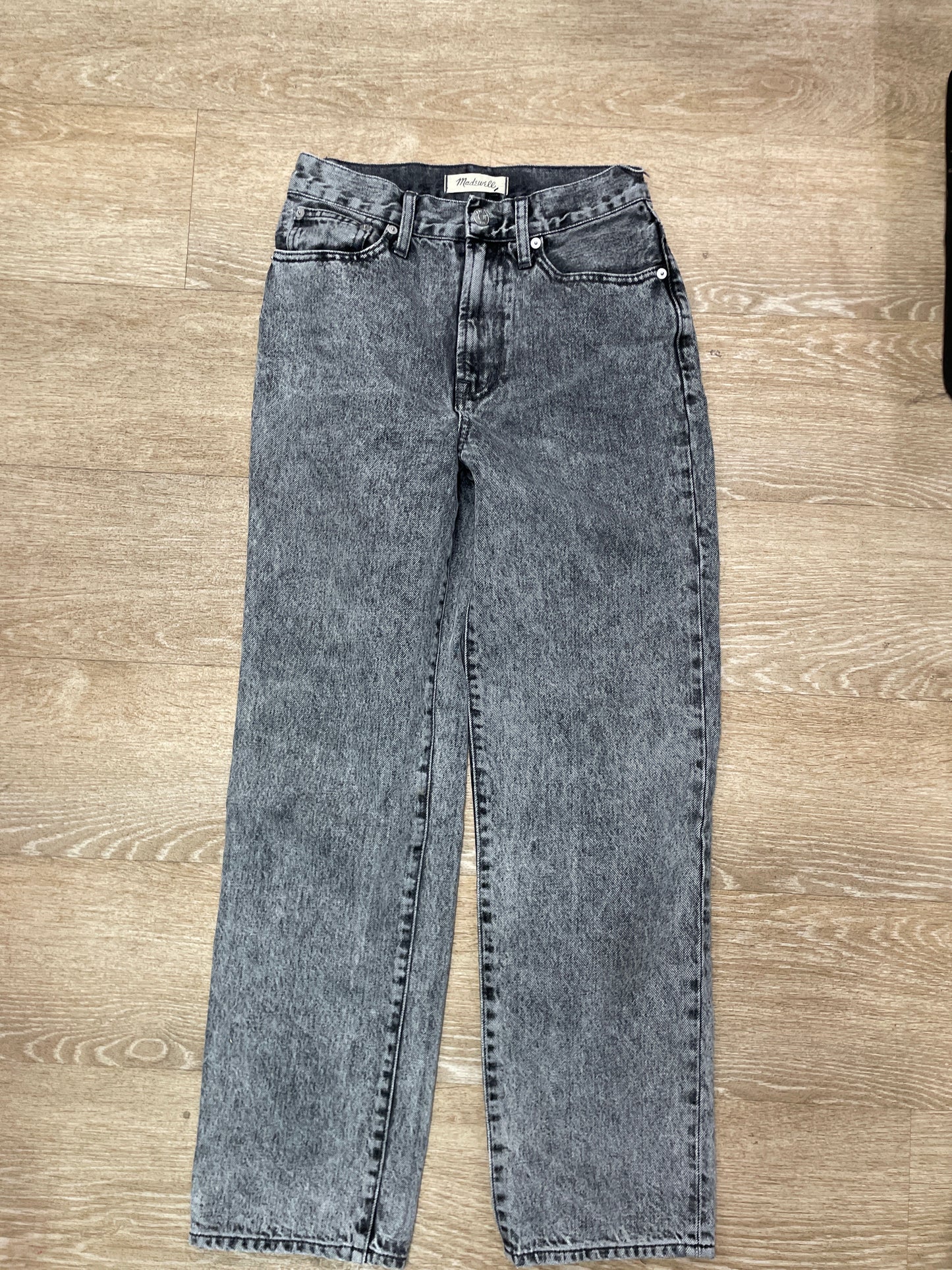 Womens 25 Madewell Acid Wash Perfect Vintage Straight Denim Pant
