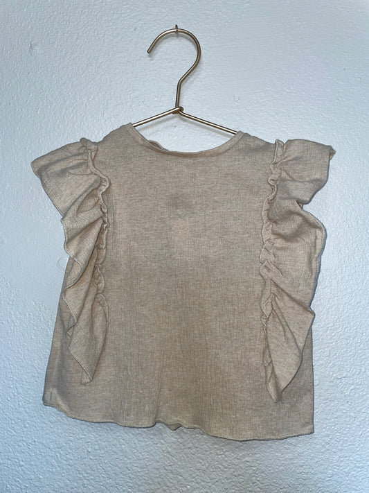 9-12m Zara Cream Ruffle Top